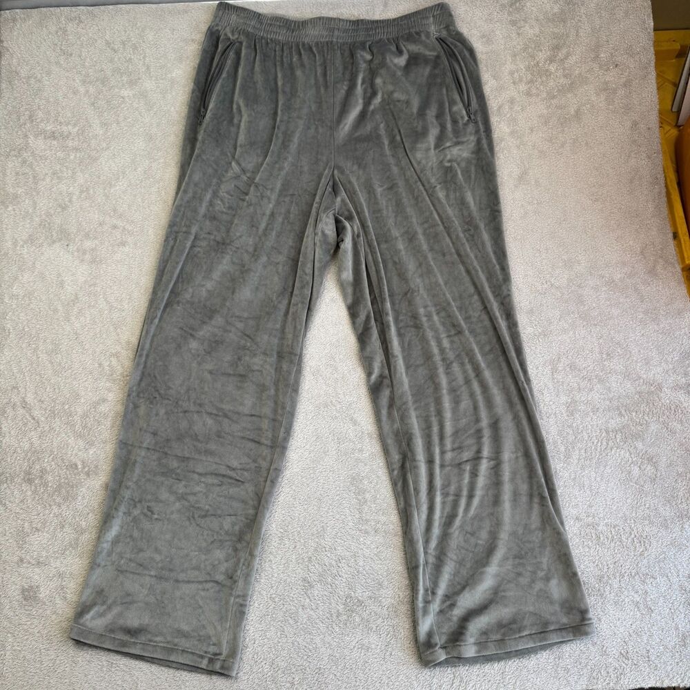 SKIMS Velour Sweatpants Womens 2XL Gray Soft Relaxed Fit Elastic Waist Wide Leg